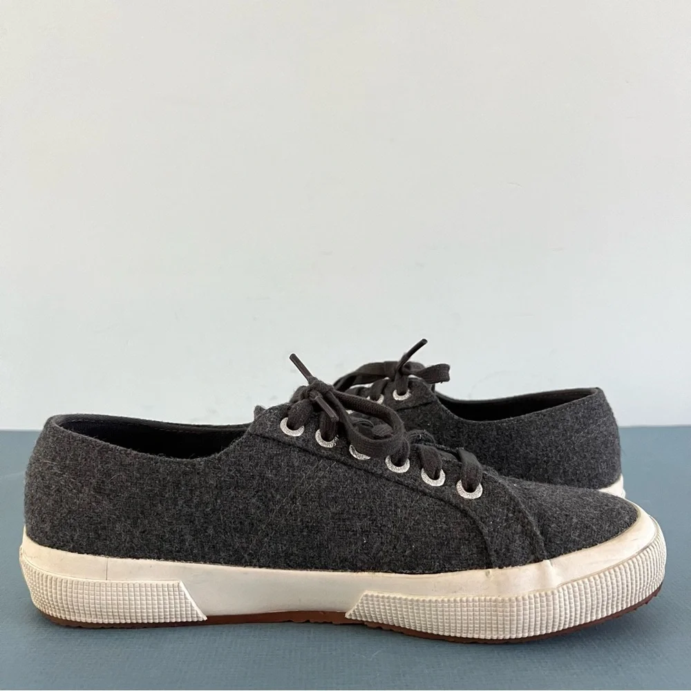Superga 2750 Gray‎ Wool Blend Lace Up Sneakers